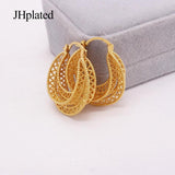 Dubai Round Piercing Hoop Earrings Geometric Punk Ear Buckle Huggie Earrings