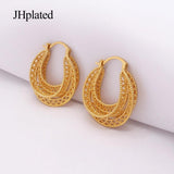 Dubai Round Piercing Hoop Earrings Geometric Punk Ear Buckle Huggie Earrings