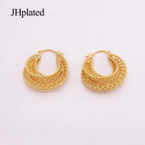 Dubai Round Piercing Hoop Earrings Geometric Punk Ear Buckle Huggie Earrings