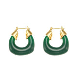 Clear Green Acrylic Hoop Earrings Chunky Geometric Woman Earring