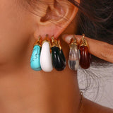 Clear Green Acrylic Hoop Earrings Chunky Geometric Woman Earring