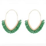 Beads Hoop Earrings Large Drop Dangle Beach Bohemian Jewelry