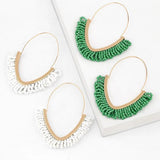 Beads Hoop Earrings Large Drop Dangle Beach Bohemian Jewelry