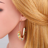 Beads Hoop Earrings Large Drop Dangle Beach Bohemian Jewelry