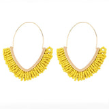 Beads Hoop Earrings Large Drop Dangle Beach Bohemian Jewelry
