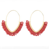Beads Hoop Earrings Large Drop Dangle Beach Bohemian Jewelry