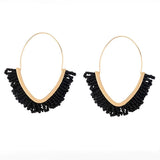 Beads Hoop Earrings Large Drop Dangle Beach Bohemian Jewelry
