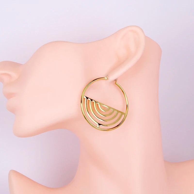 Stainless Steel 304 Hoop Earrings for Women Circle Ear Jewelry