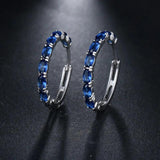 Vintage CZ Hoop Earrings Round Rainbow Bridal Gift