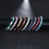 Vintage CZ Hoop Earrings Round Rainbow Bridal Gift