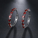 Vintage CZ Hoop Earrings Round Rainbow Bridal Gift