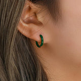 Colorful Enamel Huggie Earrings for Women Mini Hoop Accessory