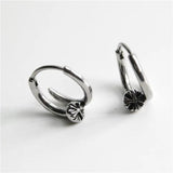 Cross Pattern Nail Hoop Earrings for Men Stainless Steel Punk Gothic Jewelry