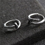 Cross Pattern Nail Hoop Earrings for Men Stainless Steel Punk Gothic Jewelry
