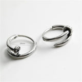 Cross Pattern Nail Hoop Earrings for Men Stainless Steel Punk Gothic Jewelry