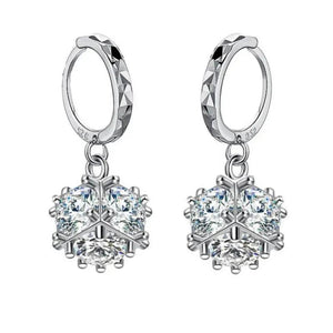 Silver Hoop Pendant Earring CZ Circle Jewelry Gift