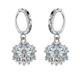 Silver Hoop Pendant Earring CZ Circle Jewelry Gift