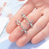 Silver Hoop Pendant Earring CZ Circle Jewelry Gift
