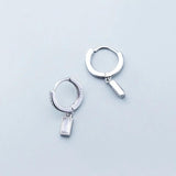 Silver Hoop Pendant Earring CZ Circle Jewelry Gift