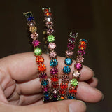 Bohemian Rhinestone Hoop Earrings Women's Jewelry