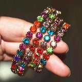 Bohemian Rhinestone Hoop Earrings Women's Jewelry