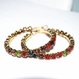 Bohemian Rhinestone Hoop Earrings Women's Jewelry