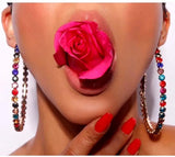 Bohemian Rhinestone Hoop Earrings Women's Jewelry