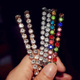 Bohemian Rhinestone Hoop Earrings Women's Jewelry