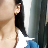 Textured Golden Small Croissant Hoop Earrings For Women