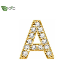 925 Silver Letter Earrings Zircon Hoop Wedding Jewelry Gift