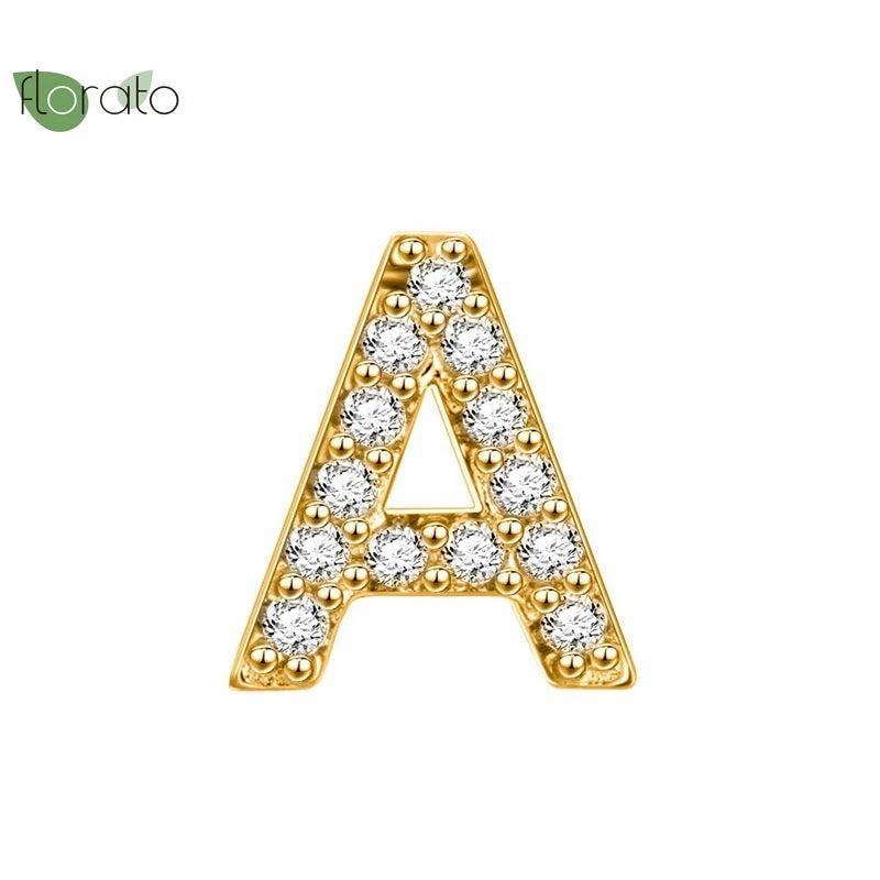 925 Silver Letter Earrings Zircon Hoop Wedding Jewelry Gift
