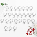 925 Silver Letter Earrings Zircon Hoop Wedding Jewelry Gift