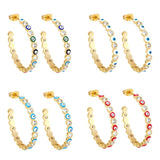 Enamel Colorful Greek Eye Big Circle Plated Earrings
