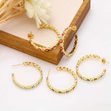 Enamel Colorful Greek Eye Big Circle Plated Earrings
