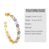 Enamel Colorful Greek Eye Big Circle Plated Earrings