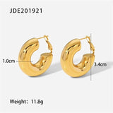 Youthway Stainless Steel Geometric Earrings Golden Stud Jewelry