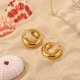Youthway Stainless Steel Geometric Earrings Golden Stud Jewelry