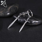 Sword Dagger Hoop Earring Gothic Punk Dangle Cartilage Stainless Steel