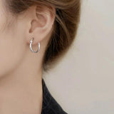 Geometric Hollow Earrings in 925 Sterling Silver