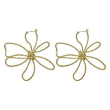 Bilandi Big Flower Earrings Style Hollow Metal Dangle Drop Earrings
