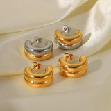 Uworld Double Layer CC Shaped Chunky Earrings for Women