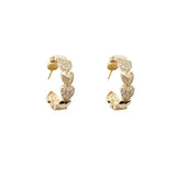Geometric Crystal Love Zircon Hoop Earrings Metal Jewelry