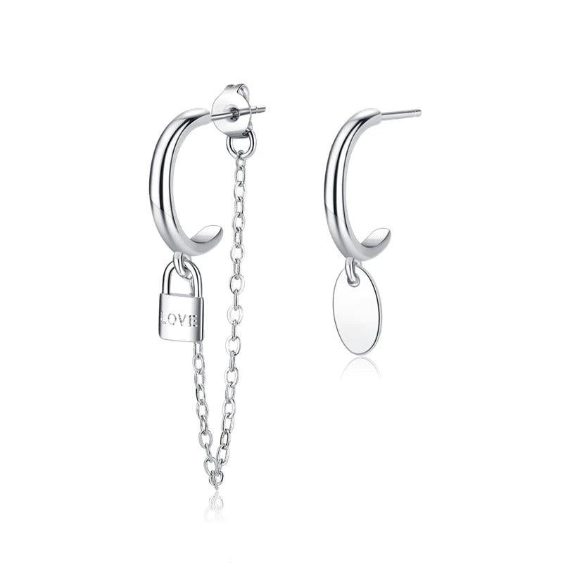 Daisy Hoop Earrings Geometric Dangle Mosaic Stud Earring Gift 925