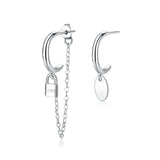 Daisy Hoop Earrings Geometric Dangle Mosaic Stud Earring Gift 925