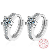 925 Silver Zirconia Hoop Earrings Classic Jewelry