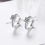 925 Silver Zirconia Hoop Earrings Classic Jewelry
