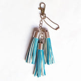 13 Colors Pu Leather Tassels Key Chain Women Keychain Bag Pendant Sliver Cap Car