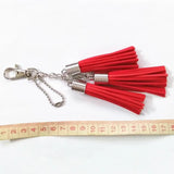 13 Colors Pu Leather Tassels Key Chain Women Keychain Bag Pendant Sliver Cap Car
