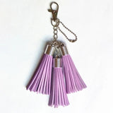 13 Colors Pu Leather Tassels Key Chain Women Keychain Bag Pendant Sliver Cap Car