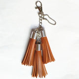 13 Colors Pu Leather Tassels Key Chain Women Keychain Bag Pendant Sliver Cap Car